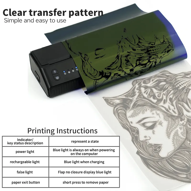 Горячая распродажа, принтер для татуажа P8008 Bluetooth