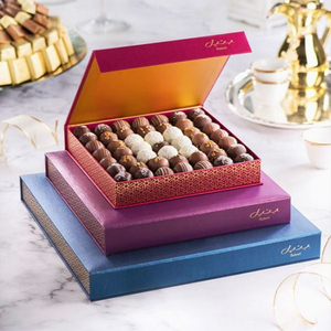 Cấp Thực Phẩm Biểu Tượng Tùy Chỉnh <span class=keywords><strong>Truffle</strong></span> Sô Cô La Hộp Quà Tặng Bao Bì-Sang Trọng Màu Đen Bonbon Sô Cô La Hộp Với Ngăn - Product Image 4