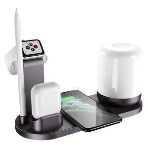 Çok cihazlı ayarlanabilir ışık tipi C masaüstü için 5-in-1 kablosuz şarj cihazı masa lambası hızlı şarj istasyonu - Product Image 1