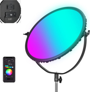 Neewer 18 "RGB แผงไฟ LED รอบแผงวิดีโอ65W 2500K-8500K สำหรับสตูดิโอถ่ายภาพกลางแจ้งสำหรับการสตรีมมิ่ง