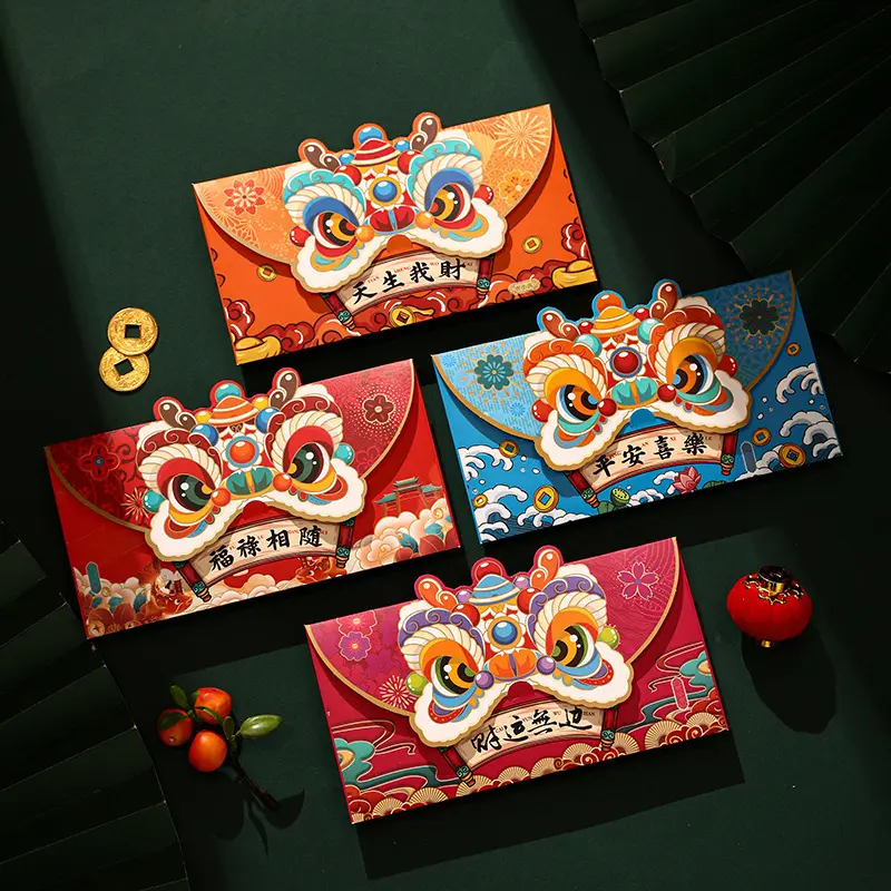Paket hadiah couplet Naga Tahun Baru Tiongkok, amplop keberuntungan uang merah 2024