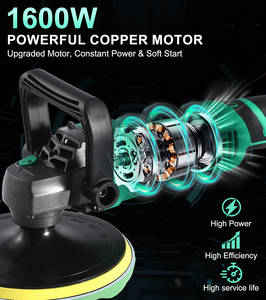 110V zota Cổ Phiếu có sẵn 1600W 7 inch/6 inch đồng nguyên chất động cơ xe đệm, 7 tốc độ biến 1000-3500 RPM. - Product Image 2