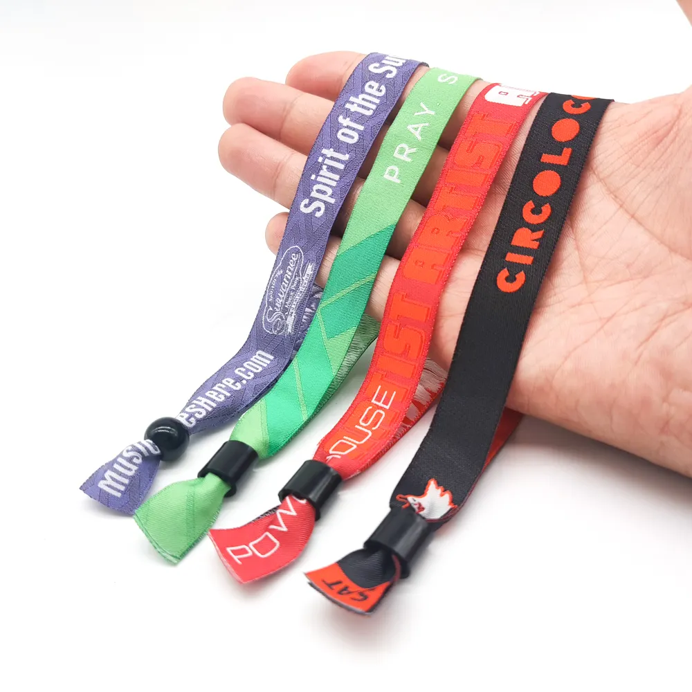 Pulseira personalizada de fábrica, livre personalizada, suprimentos de festa, pulseira tecido para evento