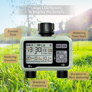 Timer digitale dell'acqua a 2 prese IPX5 irrigatore da giardino impermeabile programmabile con ampio Display LCD - Product Image 5