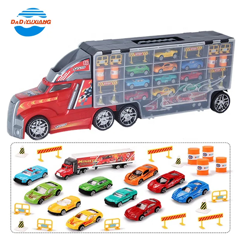 Taşıyıcı araç diecast model sürgülü inşaat kamyonu oyuncak küçük arabalar