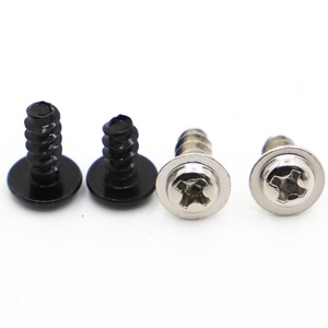 M1.4 M1.7 M2 M2.3 M2.6 M3 M4 Phillips vida PWB yuvarlak kafa yıkayıcı ile düz kuyruk kendini kendinden dokunarak vida siyah/nikel kaplama - Product Image 1