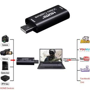 Directo de fábrica de alta calidad USB a HDMI Captura de Video 30Hz 1080p Transmisión en vivo HDMI a USB 2,0 4K con audio - Product Image 4