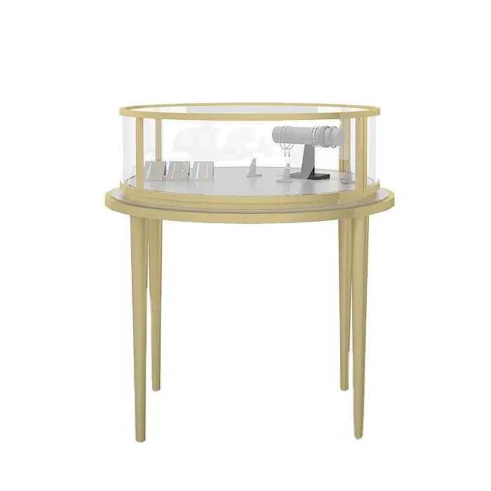 Mesa redonda de cristal para exhibición de Joyas, tabla de combinación con mostrador, nuevo estilo