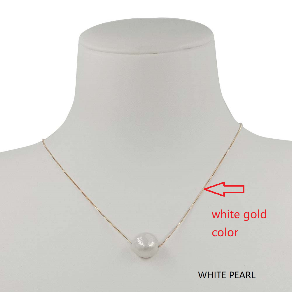 Or blanc métal-perle blanche