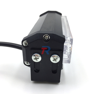 9 inç tek taraflı LED oto İç uyarı ışığı çubuğu için Visor & arka güverte 8W kısa yanıp sönen şerit işık ile Metal braket