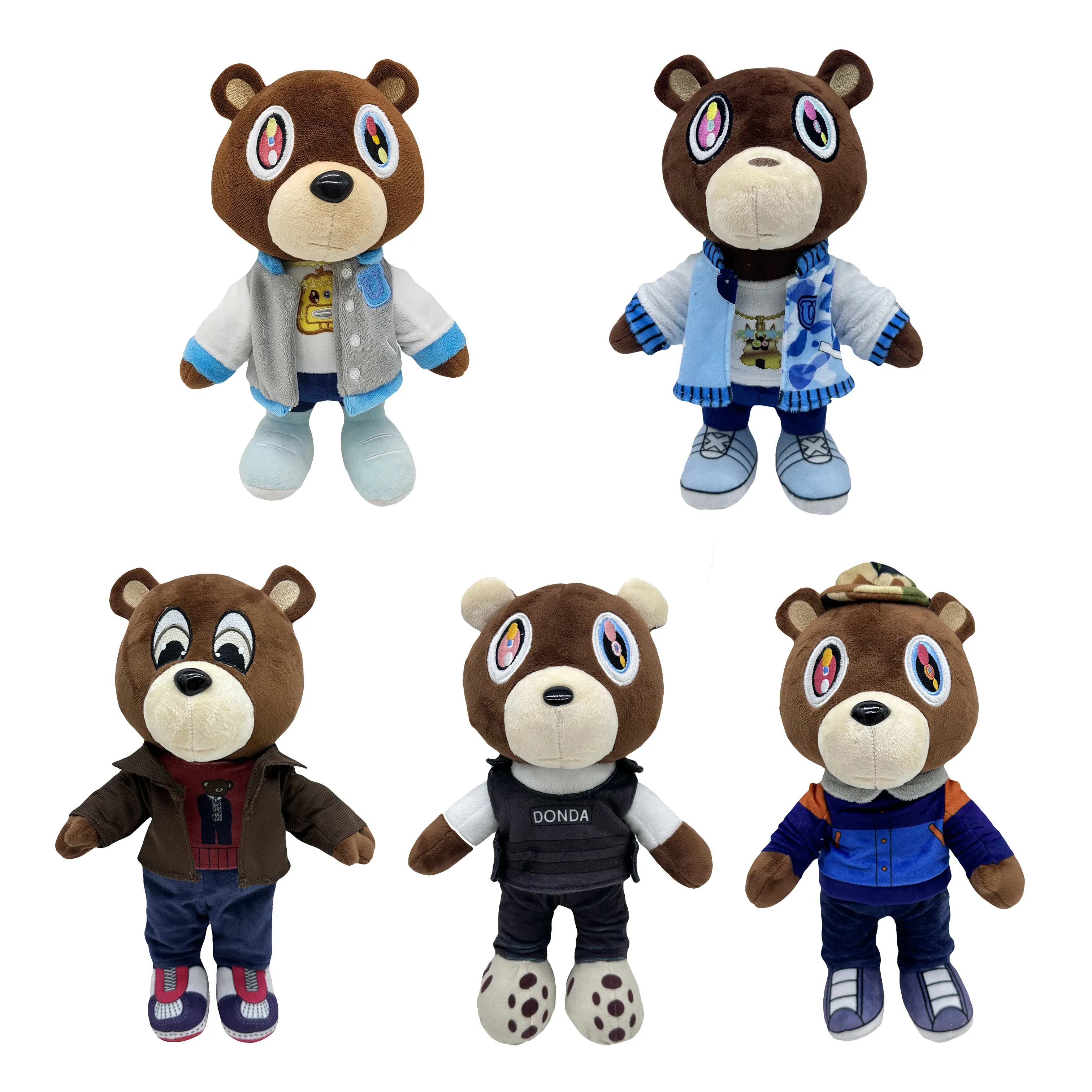 Costume de dessin animé Kanye ours en peluche peluche Graduation Kanye ours en peluche jouets