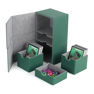 Özelleştirilebilir ticaret kartı güverte kutusu fabrika fiyat MTG oyun kartları için deri Flip Case kart toplama ambalaj baskı - Product Image 4