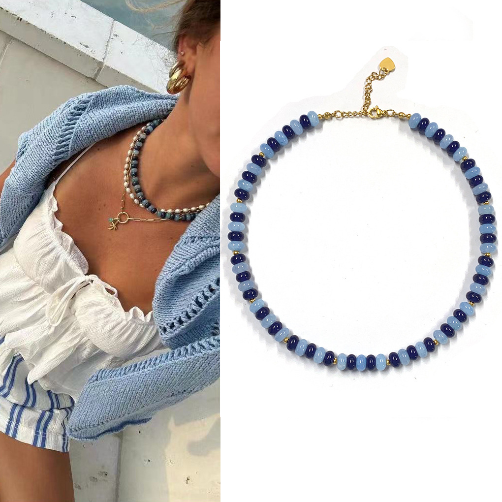 Blue sea aegean necklace 38+5cm