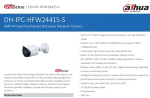 IPC-HFW2441S-S大华股票4MP红外固定广角子弹麦克风人工智能人体运动记录PoE闭路电视安全阿尔华视觉知识产权摄像机 - Product Image 4
