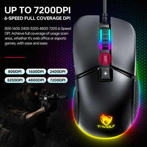 Mouse ergonomico USB cablato Mouse per Computer Mouse Gaming mouse DPI ottico regolabile RGB LED Mouse per Notebook per Gamer Home Office - Product Image 5