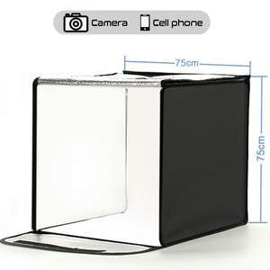 转盘-BKL 摄影 lightbox LED 折叠便携式照片工作室 75 * 75厘米迷你灯光帐篷闪光灯照片照明