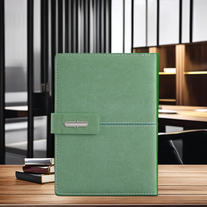 Cao Cấp Điều Hành Máy Tính Xách Tay A5 Sang Trọng PU Da Dài Bạc Khóa Đóng Cửa Biểu Tượng Tùy Chỉnh 100 Sheets Nhiều Màu Hỗn Hợp Hàng Loạt - Product Image 2