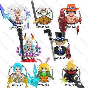 WM积木迷你动作人物1件猴子D Luffy Doflamingo Sanji动漫人物迷你玩具积木套装盲盒 - Product Image 3