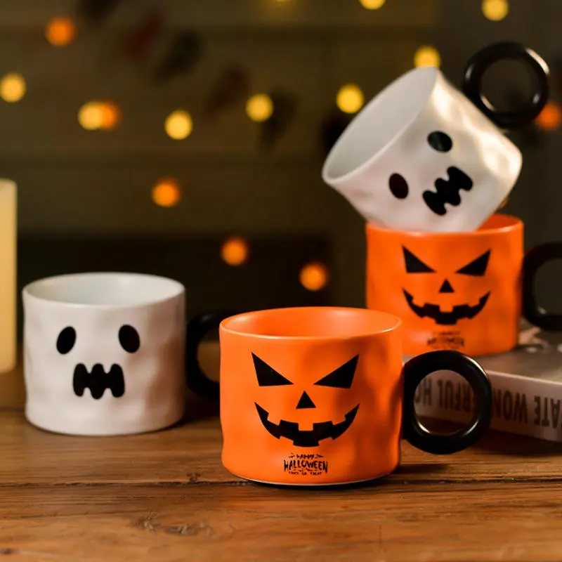 Personalized Coffee Creative Pumpkin Cup Trendy Ceramic Halloween Trick Or Treat Festivals Cute Souvenir Water Ceramic Mug Cup
