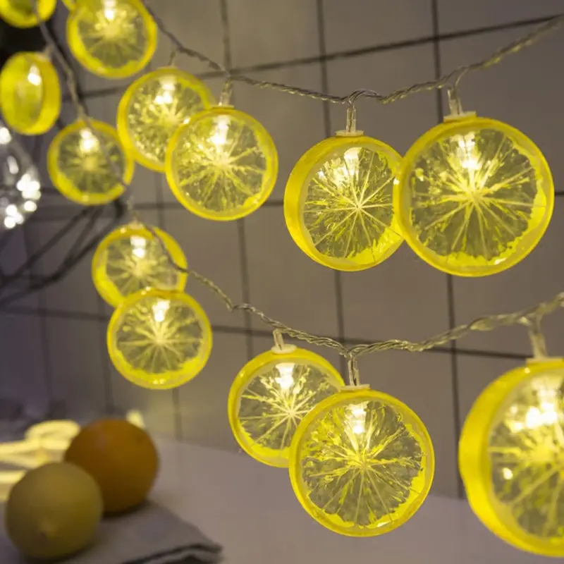 Fournitures de décoration de Noël LED jaune citron Festival lumières décoratives boîte à piles lumière de couleur pour la disposition de la pièce