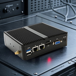 Fanless Dual LAN IOT Industrial <strong>Computer</strong> N2840 J1900 Ubuntu Linux Mini PC with 2*LAN RS232 RS485 2* H-DMI GPIO LVDS TPM SIM Slot - Product Image 1