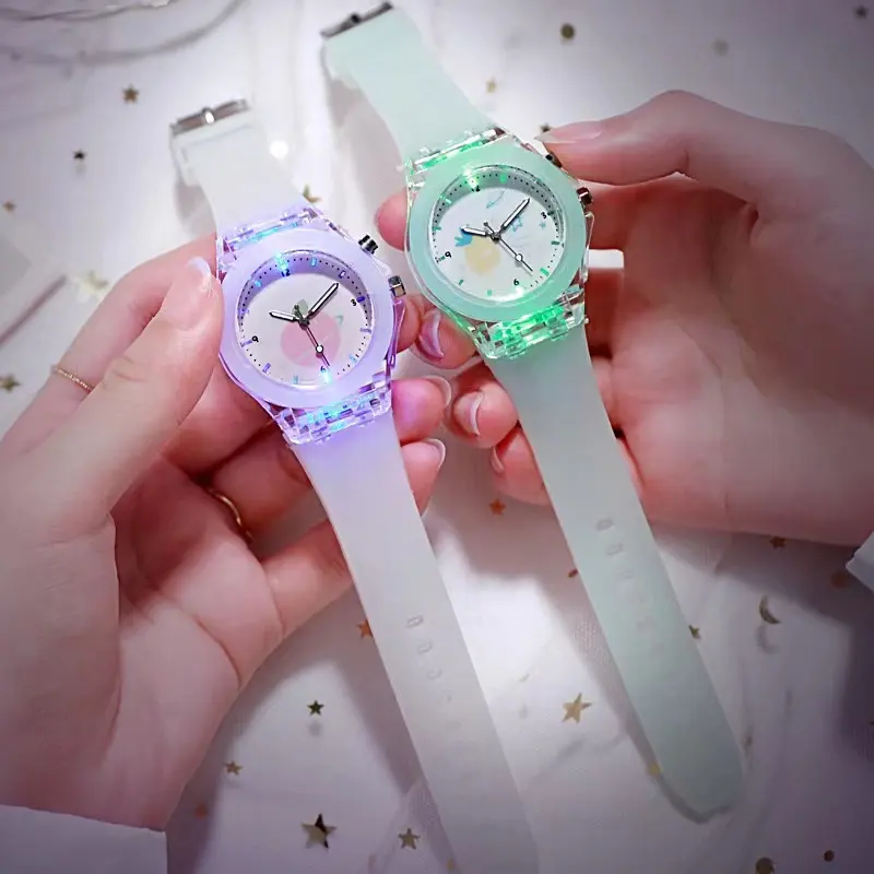 Nouvelle montre à Quartz multifonctionnelle pour enfants, dessin animé couleur bonbon brille dans le noir, mode loisirs sport étudiant