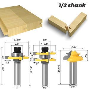 ชุดดอกเราเตอร์ลิ้นและร่อง6มม. 12มม. 2ชิ้น & เครื่องตัดเดือย45องศา1ชิ้น - Product Image 4
