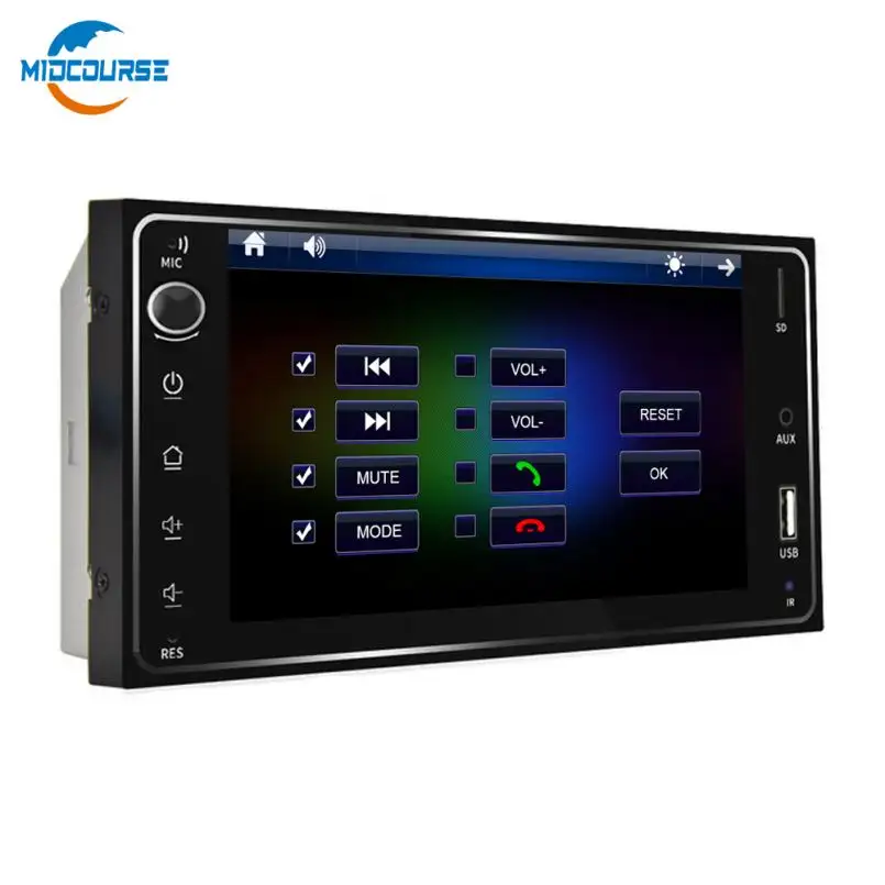 Double Din DVD 7นิ้ว GPS เครื่องเสียงรถยนต์สเตอริโอ MP5เครื่องเล่นสำหรับโตโยต้า Universal