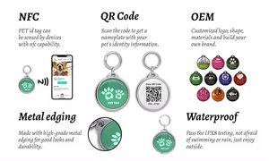 Hochwertiger NFC-Epoxid-Schlüssel bund Benutzer definierter Smart Tag213 13,56 MHz Metall-Tier verfolgung QR-Code-Spur Haustier-ID Hund-ID NFC-Tag-Schlüssel bund - Product Image 6