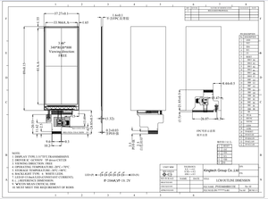 Pantalla táctil de 3,46 pulgadas, 340x800, 330 INT, 33 Pines, 16bit-Rranranranransmissive 999503V TFT CD oodule - Product Image 4