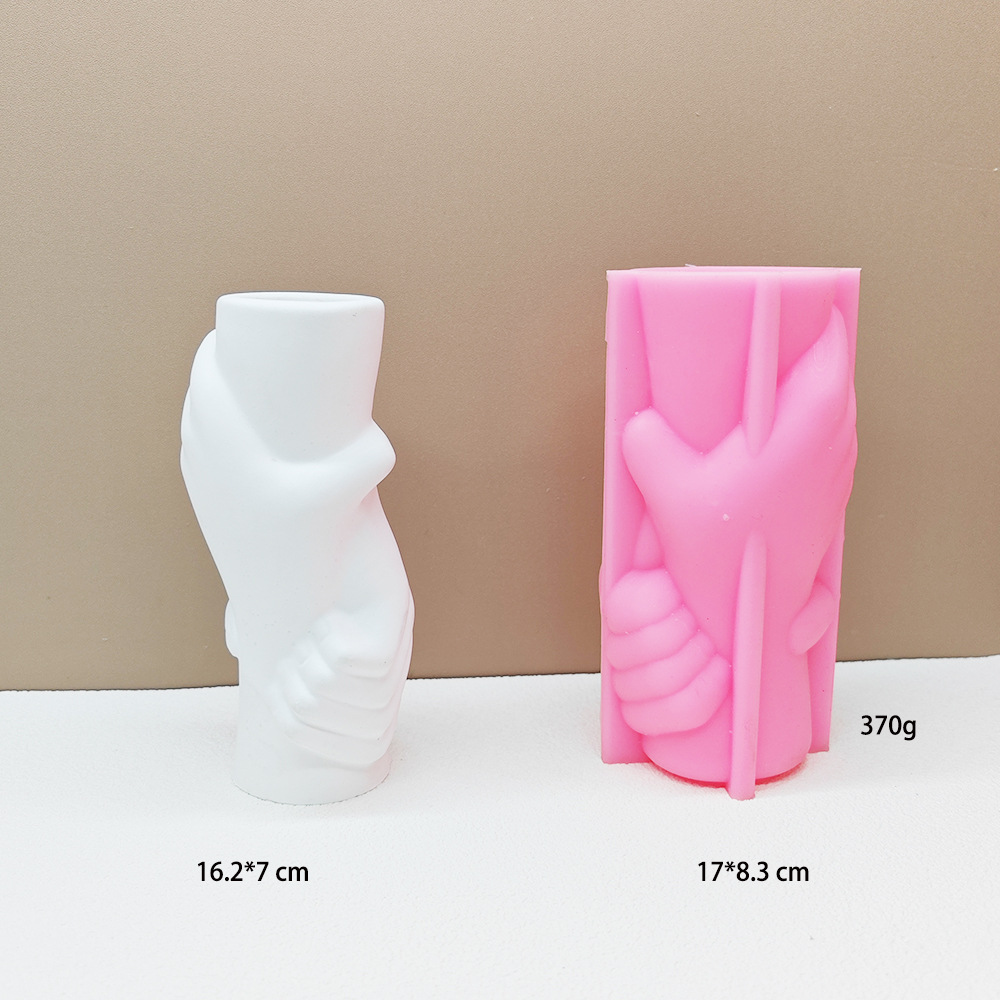 Hands Clasped Vase Silicone Mold White