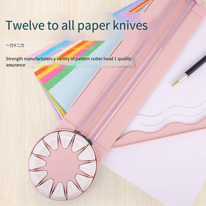 Bview sanat çok fonksiyonlu 12 1 manuel kağıt kesici DIY noktalı düz çizgi dalgalı çizgi basın kırışık defter kağıt bıçak - Product Image 2
