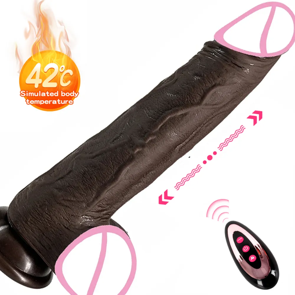 DH Remote control penis sex toys vibrating Black dildos for women soft silicone rubber penis with strong suction cup For beginne