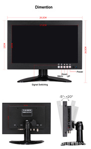 ソースファクトリーモニター78 10 1213インチポータブルデスクトップフルカラーHD産業用LEDモニター (VGA AV BNC HD-MI付き) - Product Image 3