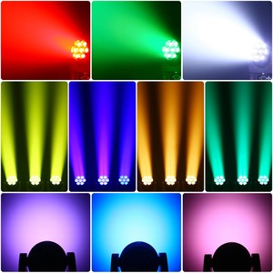 Mini hareketli kafa ışık 7*40W RGBW 4 in 1 LED işın yıkama Zoom etkisi sahne aydınlatma spot DJ KTV ev partisi için - Product Image 5