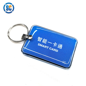 Sencan印刷可能QRコードnfc名刺メタルリングエポキシ13.56mhz rfid nfcキーチェーンタグ弾性ストリング付き - Product Image 2