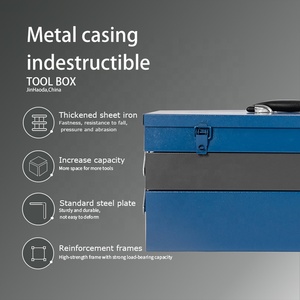 支持定制3层金属工具储物盒带手柄便携式工具箱 - Product Image 3