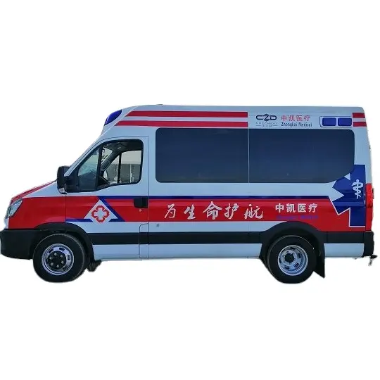 Véhicule de sauvetage du gouvernement, soins intensifs, ambulance 4X4 4X2 LHD