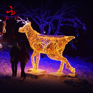 Fabrika fiyat 3d led tatil ışıkları büyük açık ren geyiği kızak - Product Image 3