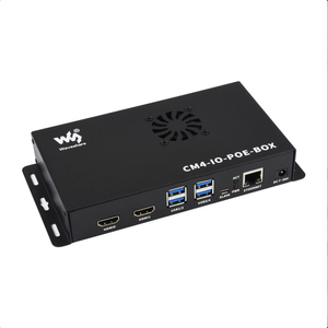 PoE Mini-Computer con ventola di raffreddamento in metallo Case Based Raspberry Pi Compute Module 4-non inclusi i processori per microcontrollori FPGA - Product Image 1