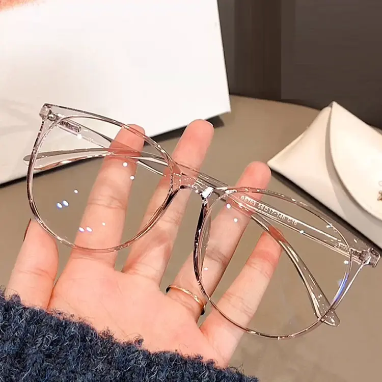 Vintage boy kare şık bilgisayar Metal gözlük çerçeveleri gözlük çerçeveleri mavi ışık engelleme gözlük
