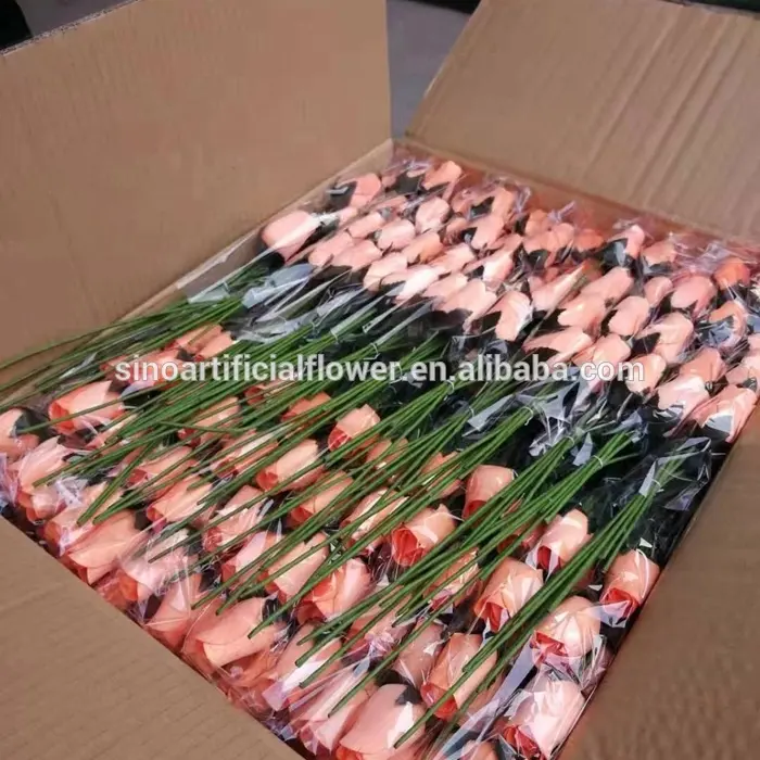 FCR1009 wood flowers artificial wooden rose for decoration