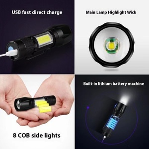 Taşınabilir şarj edilebilir Zoom LED el feneri XPE flaş ışıklı fener fener 3 aydınlatma modları kamp işık Mini Led lamba - Product Image 4