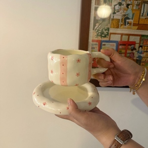 热卖创意新奇陶瓷咖啡杯和茶碟套装胖乎乎的茶和咖啡礼物设计