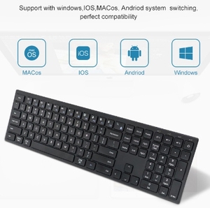 Teclado de oficina de tamaño completo, 108 teclas, teclado de escritura silencioso, inalámbrico, 2,4 Ghz, BT, teclado inalámbrico de tres modos para el hogar y la Oficina - Product Image 3