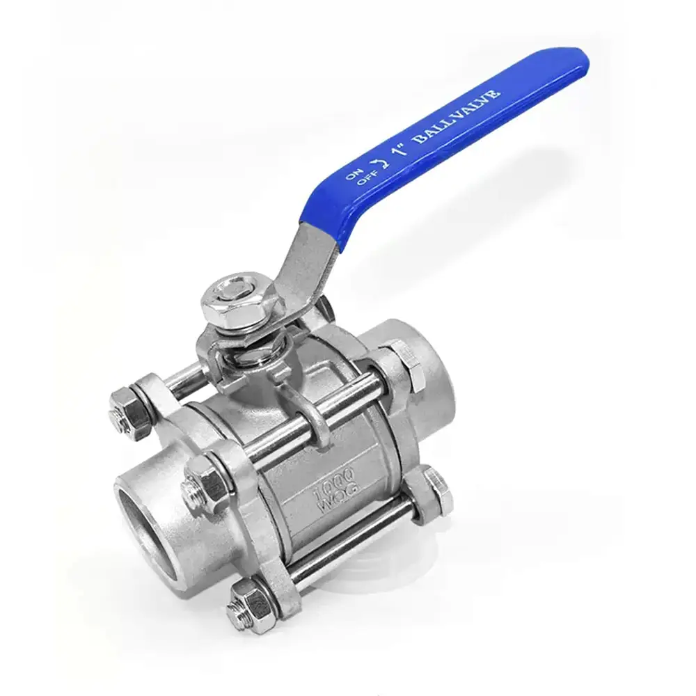 Ball Valve Three Piece SS304 on/off type 3 PCS stainless steel 316 Ball Valve NPT 3 Way Ball Valve