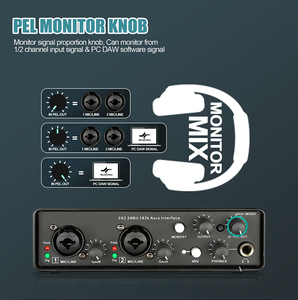 Interfaz de audio USB profesional con controlador ASIO 48V Phantom Power para transmisión de estudio en vivo y podcasts - Product Image 4