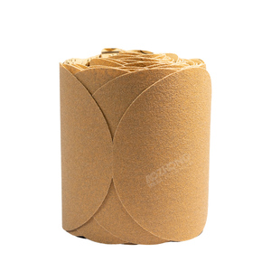 PSA yapışkan zımpara diski rulo 80 Grit yapışkanlı altın zımpara kağıdı bağlantı rulo 6 alüminyum oksit aşındırıcı kağıt Disk otomotiv - Product Image 1