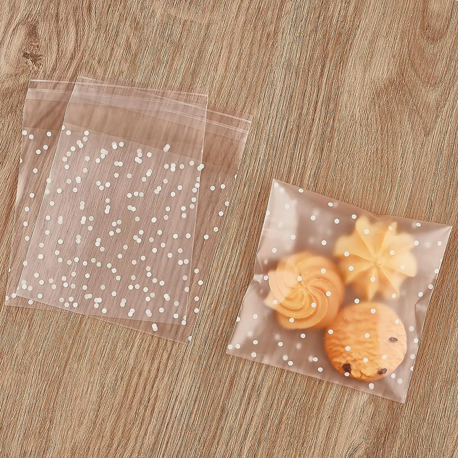 쿠키 가방 자체 접착 투명 플라스틱 셀로판 치료 가방 사탕 과자 포장 크리스마스 파티 호의 선물 제공 가방