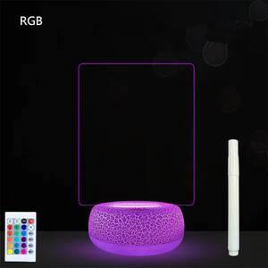 Factory Outlet <strong>RGB</strong> 3D Lamp Crack White Base ABS Plastic Round Message Board Blank Night Light Base for Acrylic